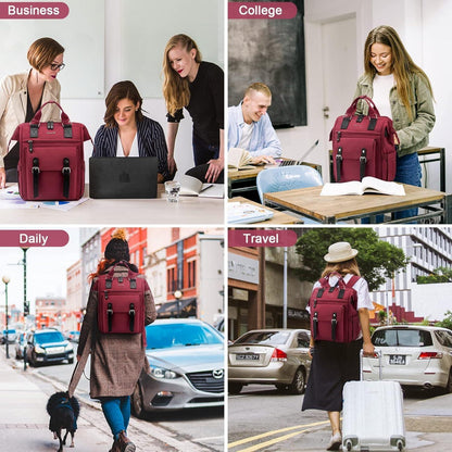 Laptop Rucksack Damen Wasserdicht 15,6 Zoll Schulrucksack