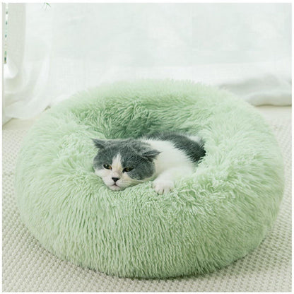 Rundes Hundebett Plüsch Donut – Grün, 120cm