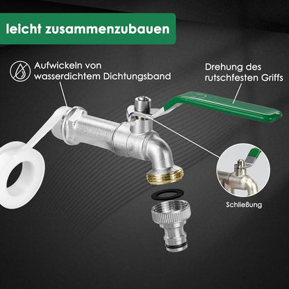 SPGOOD Garten Wasserhahn Premium Messing 3/4 Zoll Rost- Frostsicher Grün