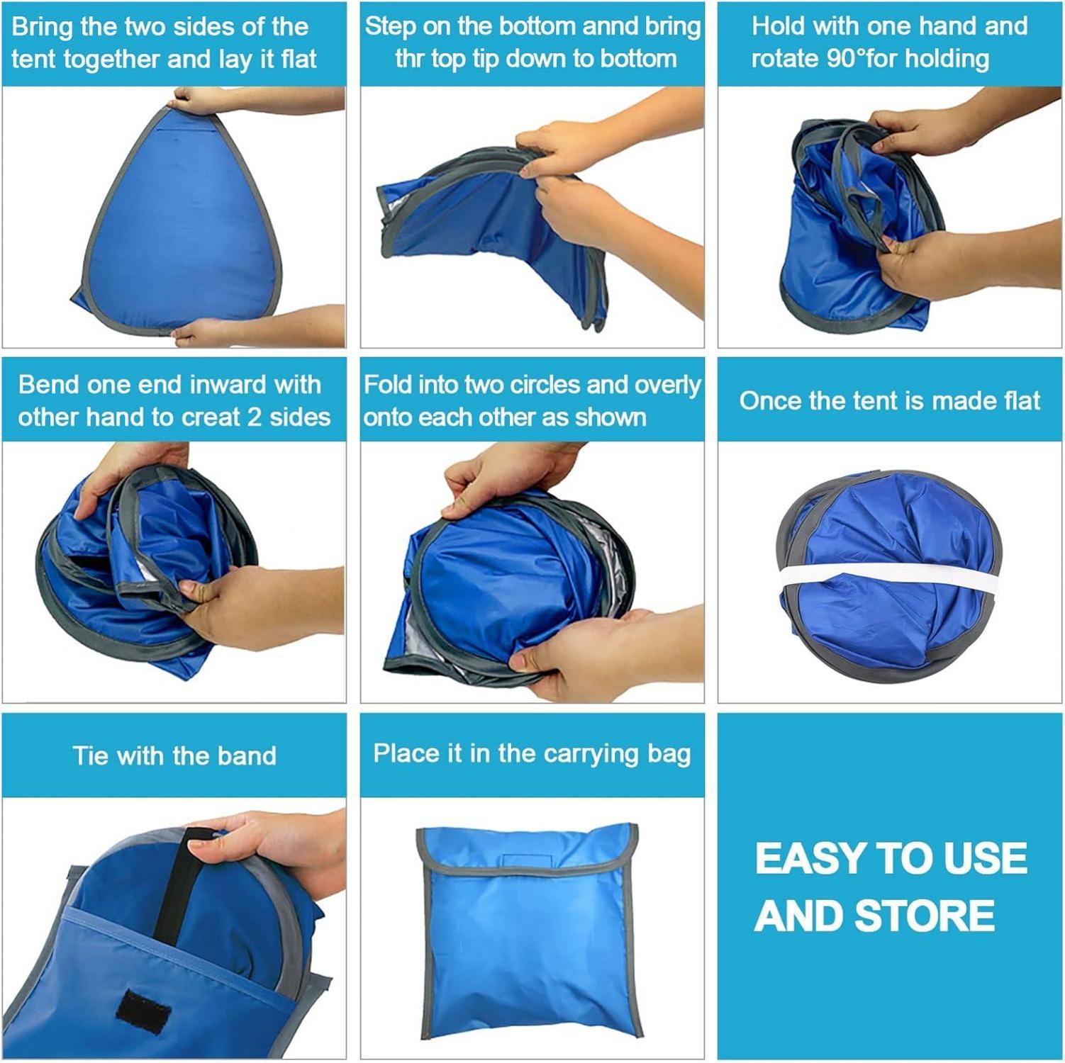 Pop-Up-Strand-Sonnenzelt Anti-UV Mini-Automatik-Zelt mit Nägeln und Wasserspeicherbeuteln