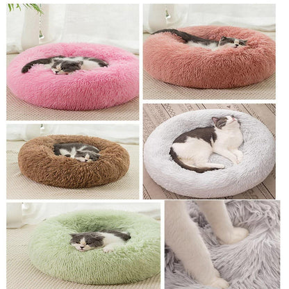 Flauschiges Rundes Hundebett 90cm Rosa – Kuschelig & Waschbar