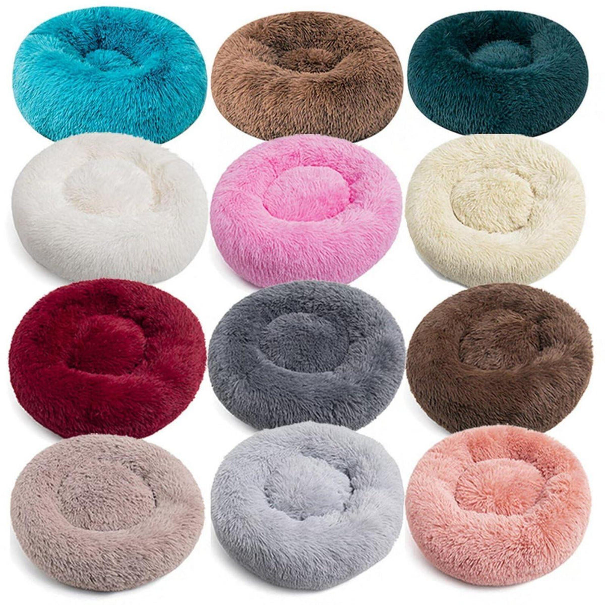 Flauschiges Rundes Hundebett 90cm Rosa – Kuschelig & Waschbar