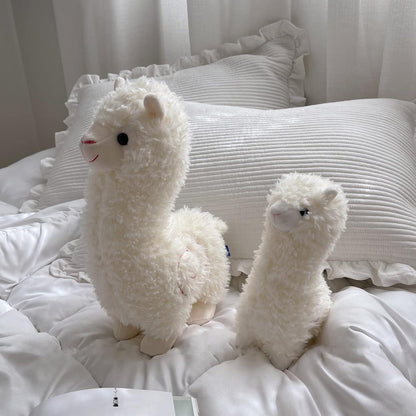 Weißes Alpaka Kuscheltier 25cm - Plüschtier Geschenk für Kinder