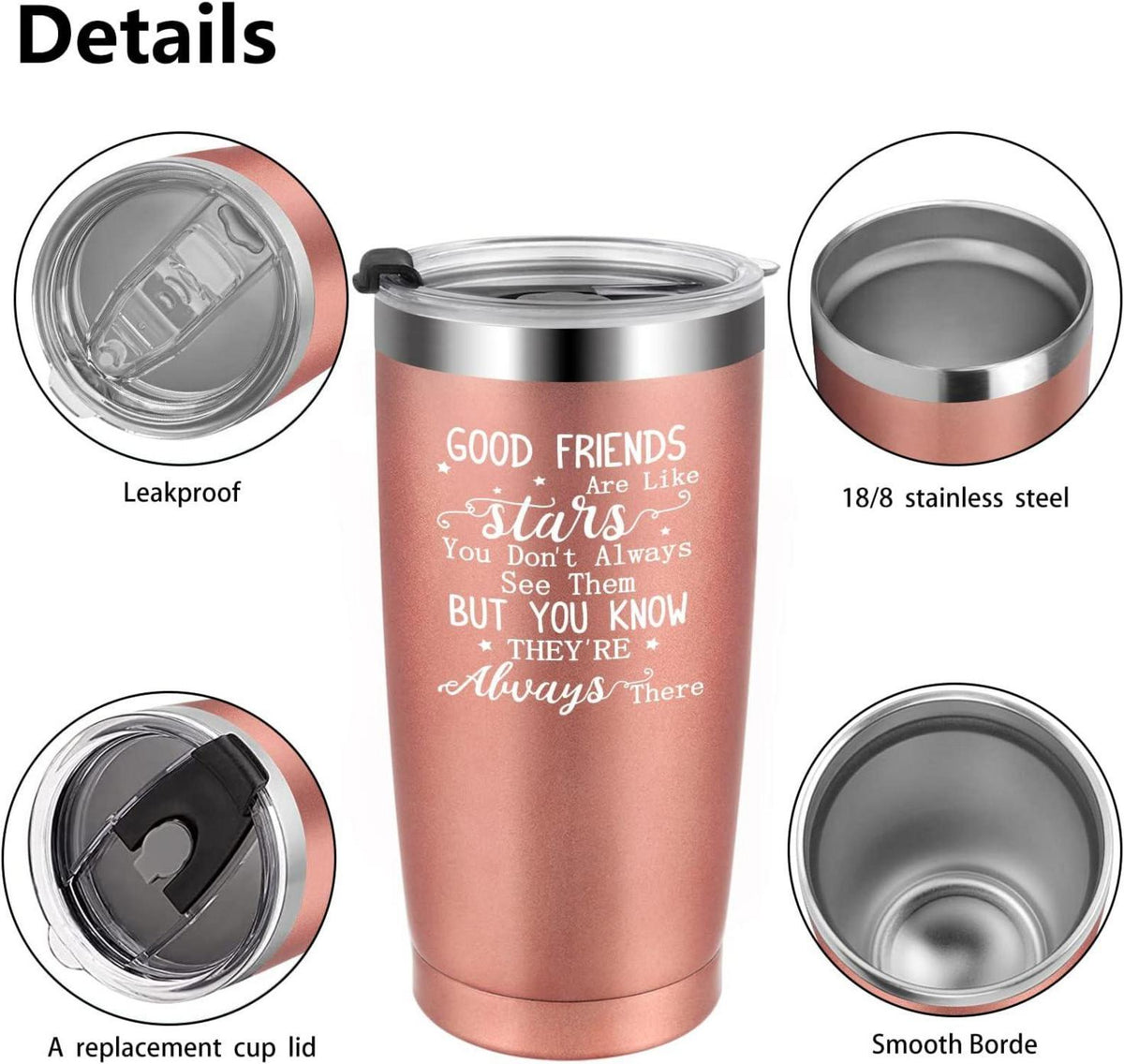 Beste Freundin Tasse 600ml - Doppelwandiger Kaffeebecher Stars