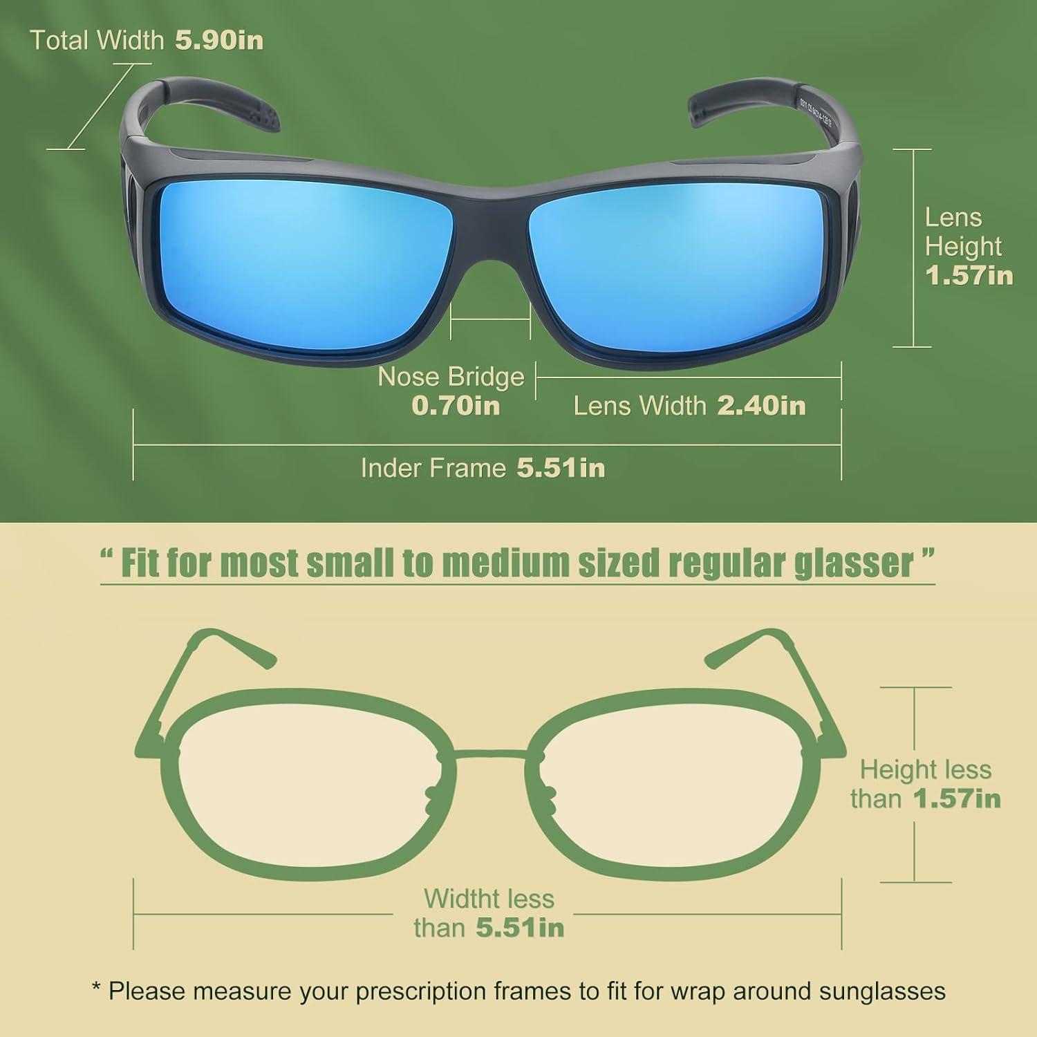 Polarisierte Überzieh-Sonnenbrille UV400 für Brillenträger 2er Set