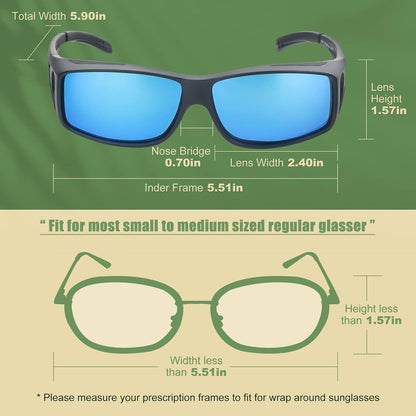 Polarisierte Überzieh-Sonnenbrille UV400 für Brillenträger 2er Set