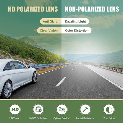 Polarisierte Überzieh-Sonnenbrille UV400 Herren Damen Autofahren Angeln 2er Set