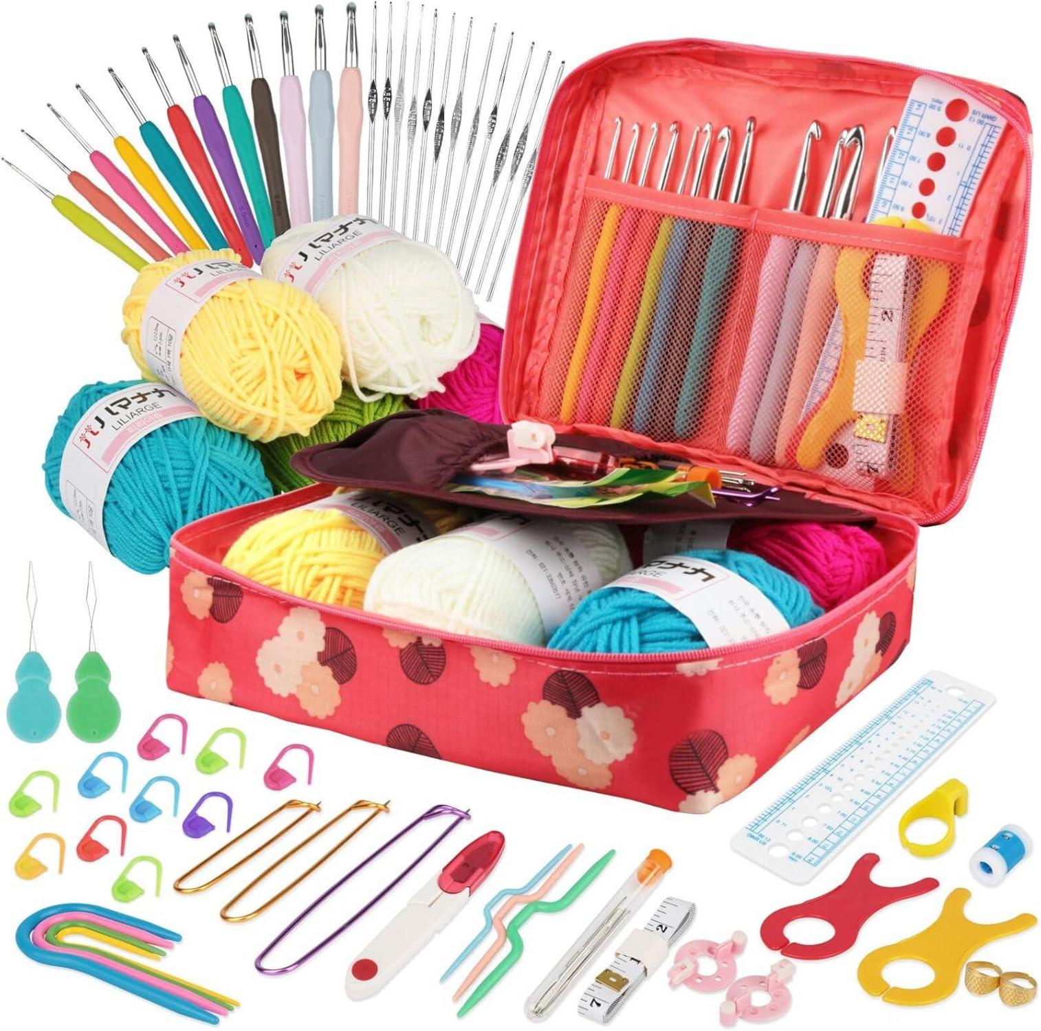 Häkelnadel Set 111 Stück für Anfänger Ergonomische Crochet Set
