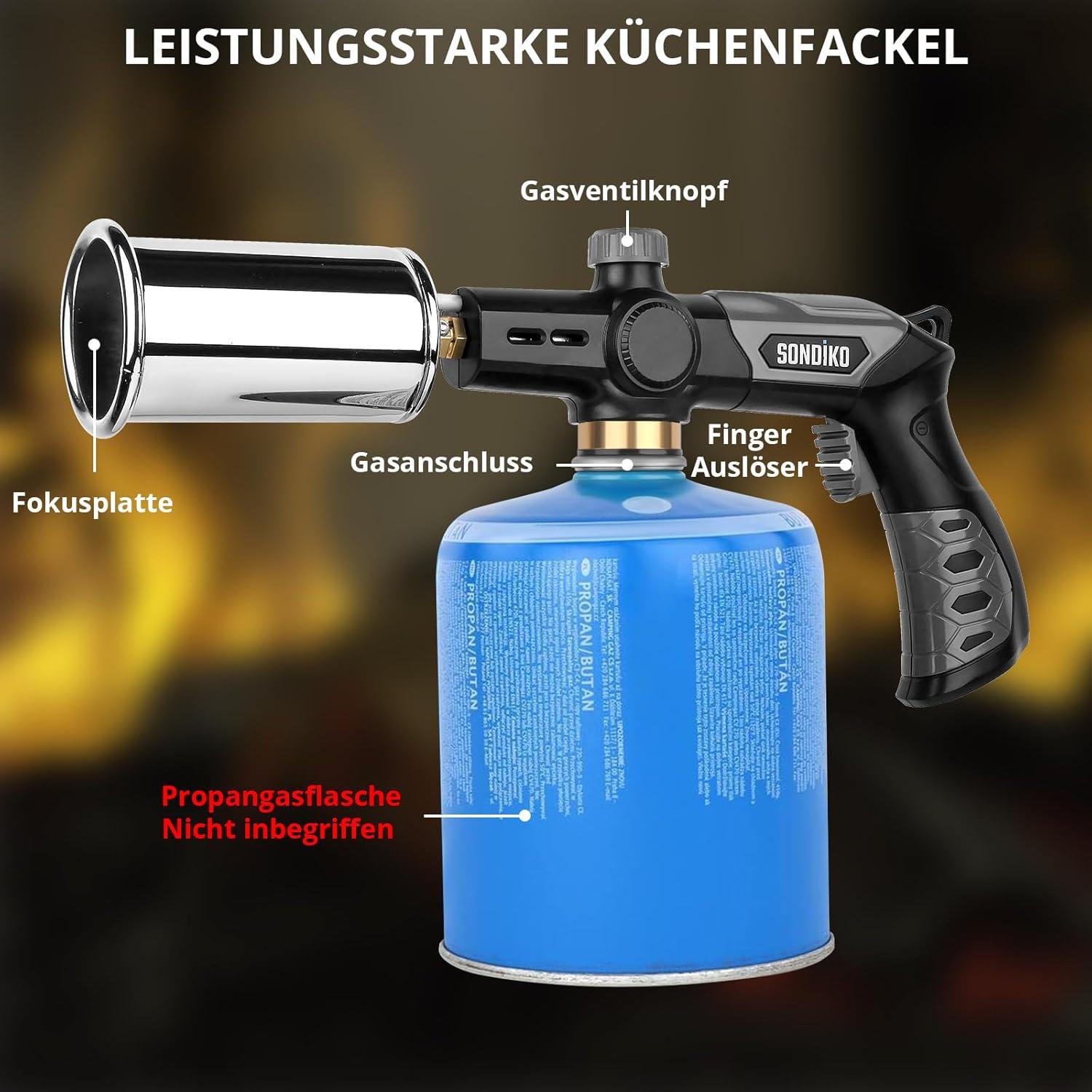 Grill- und Kochfackel L8010, Sous Vide, Propan, Flammenwerfer Feuerpistole