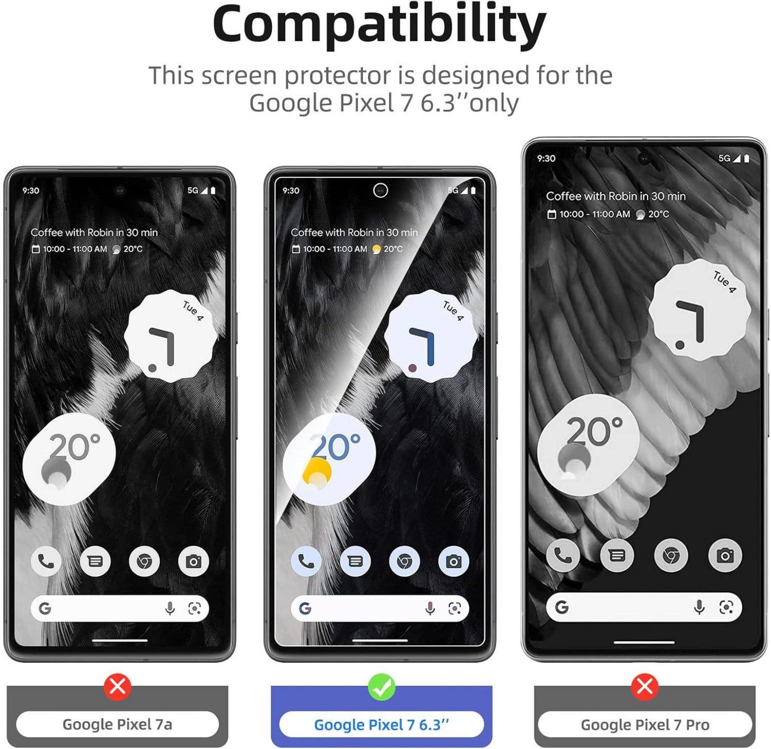 Panzer Schutz Glas Google Pixel 7 9H Displayschutz 0.33mm Ultra-klar