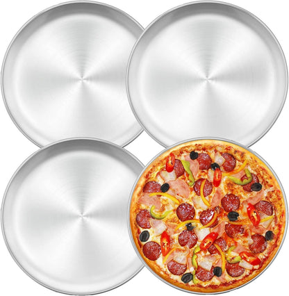 Edelstahl Pizzablech Set Rund 30cm, Backen Braten Servieren
