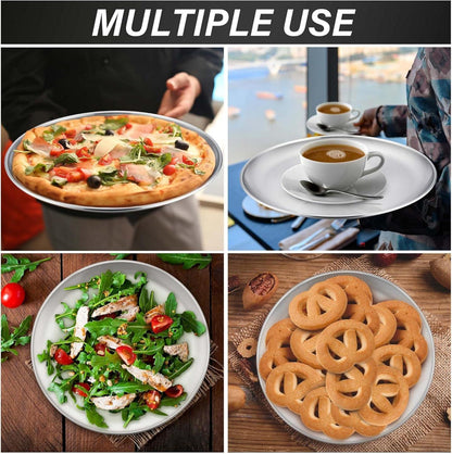 Pizzablech Edelstahl 4er Set 30cm Rund Backblech Backen Braten