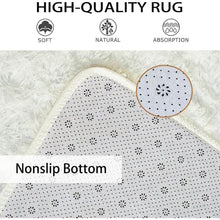 Flauschiger Teppich Creme 90x160cm - Anti-Rutsch & Waschbar