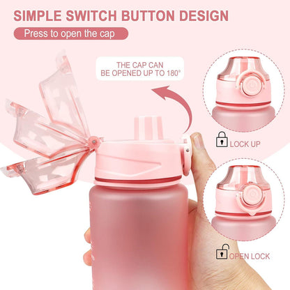 Sport Trinkflasche 1L BPA-frei Tritan Wasserflasche Rosa 1000ml mit Verschlussdeckel