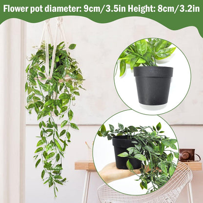 3er Set Künstliche Hängepflanzen im Topf 55-85cm Indoor Outdoor Deko