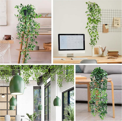 Künstliche Hängepflanze 3er Set 55-85 cm Topf Kunstpflanze Deko Innen Außen