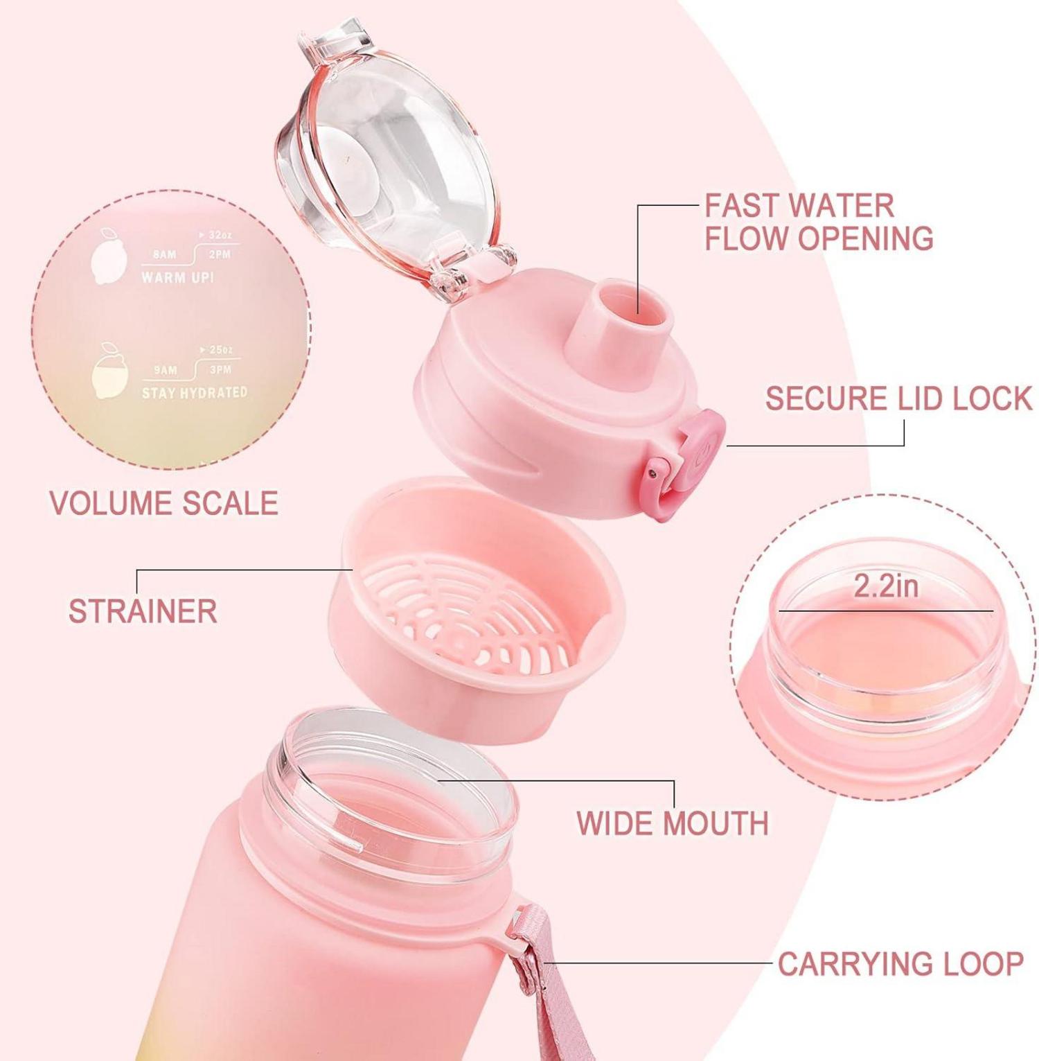 Sport Trinkflasche 1L BPA frei auslaufsicher für Fitness Büro Outdoor