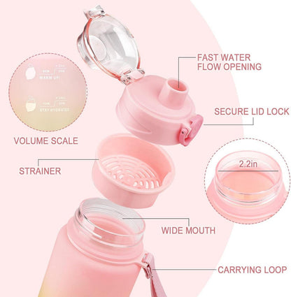Sport Trinkflasche 1L BPA frei auslaufsicher für Fitness Büro Outdoor