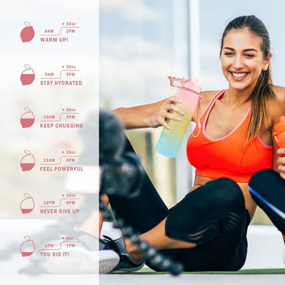 Sport Trinkflasche 1L BPA frei Tritan Wasserflasche auslaufsicher Fitnessstudio