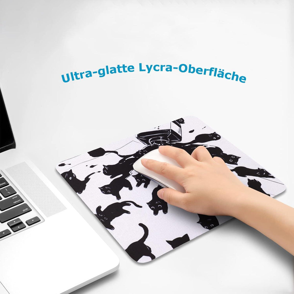 Mauspad Klein Design Katze Motiv Office Mousepad 24 x 20 cm