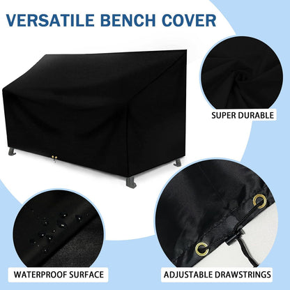 Gartenbank-Abdeckung 4-Sitzer wasserdicht UV-Schutz 420D Oxford 193x66x63/89cm