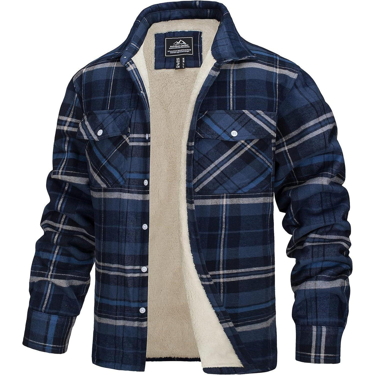 Herren Thermohemd mit Innenfleece, Blau Grau