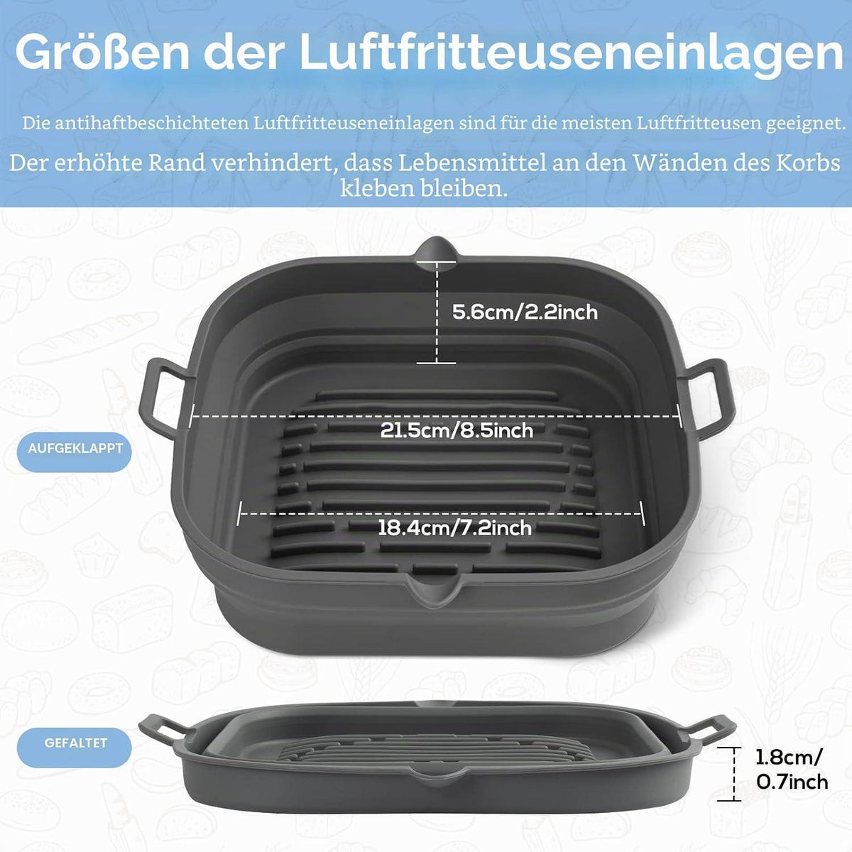 Silikonform für Heißluftfritteuse – Wiederverwendbar & Antihaft