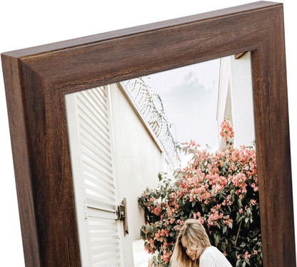 Bilderrahmen Set 10x15cm Braun Holzoptik Collage Plexiglas 12er