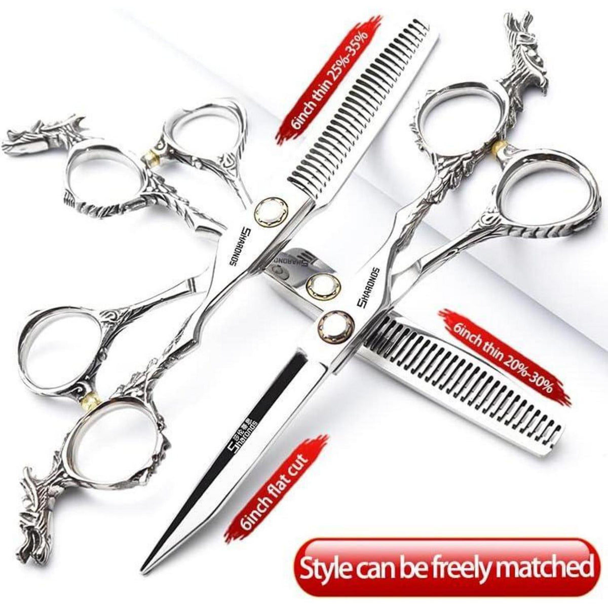 Professionelle Friseurschere 6 Zoll – 440C Edelstahl (3er Set)