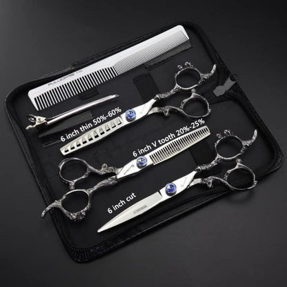 Professionelle Friseurschere 6 Zoll 3er Set Blau