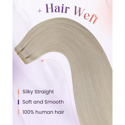 Echthaar Tressen zum Einnähen Blond #60 - 50cm, 100g