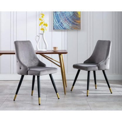 Samt Esszimmerstühle 2er Set – Modern & Komfortabel Grau