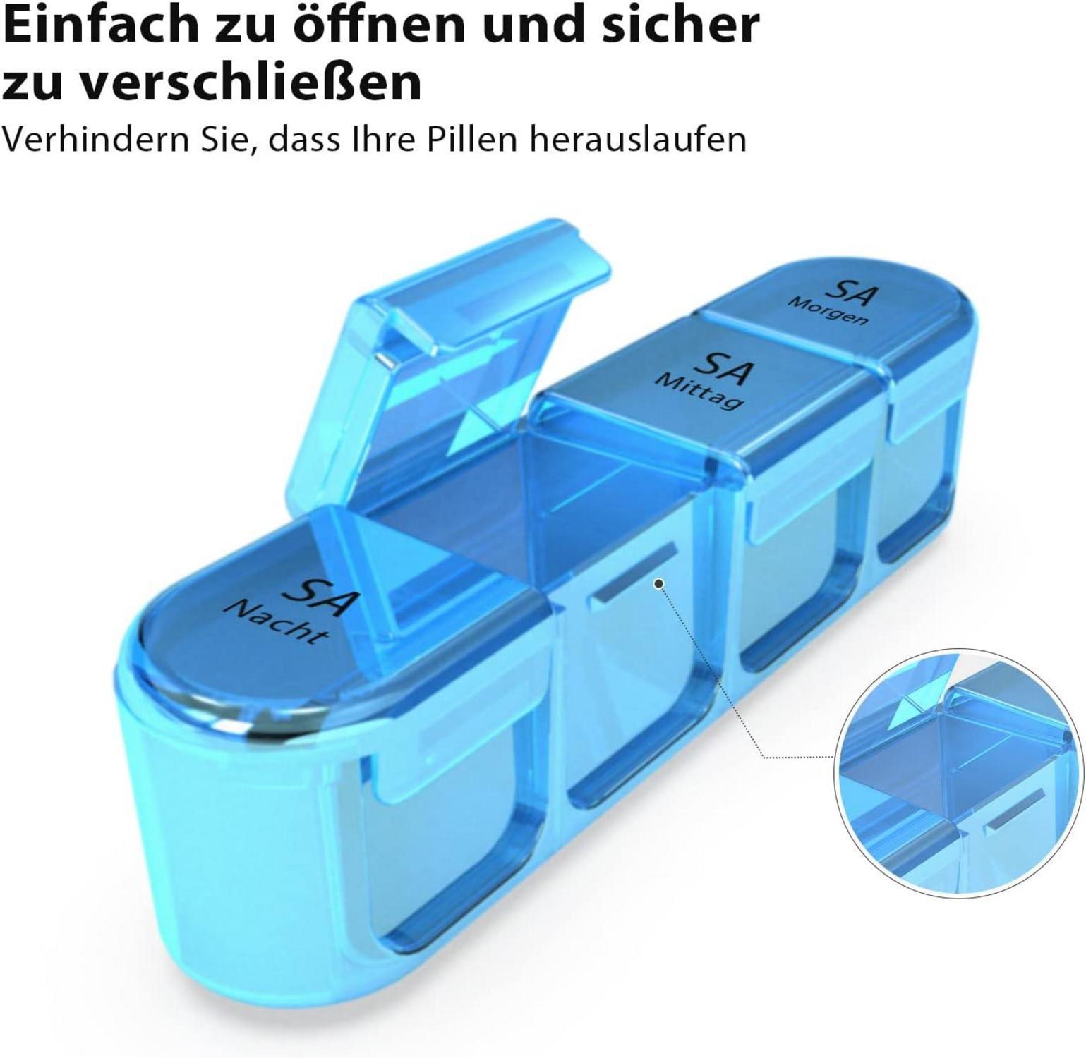 Pillendose 7 Tage Groß Pillenbox für Medikamente BPA-frei