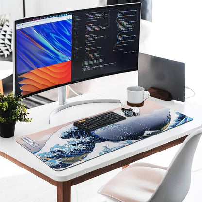 Gaming Mauspad XXL 80 x 30 cm Wasserdicht Rutschfeste Oberfläche Welle