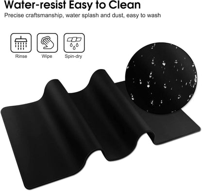 Gaming Mauspad XXL wasserdicht rutschfeste Gummibasis 80x40 cm schwarz