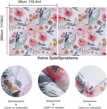Selbstklebende Tapete Blumen 39×500cm Rosa Weiß Vinyl