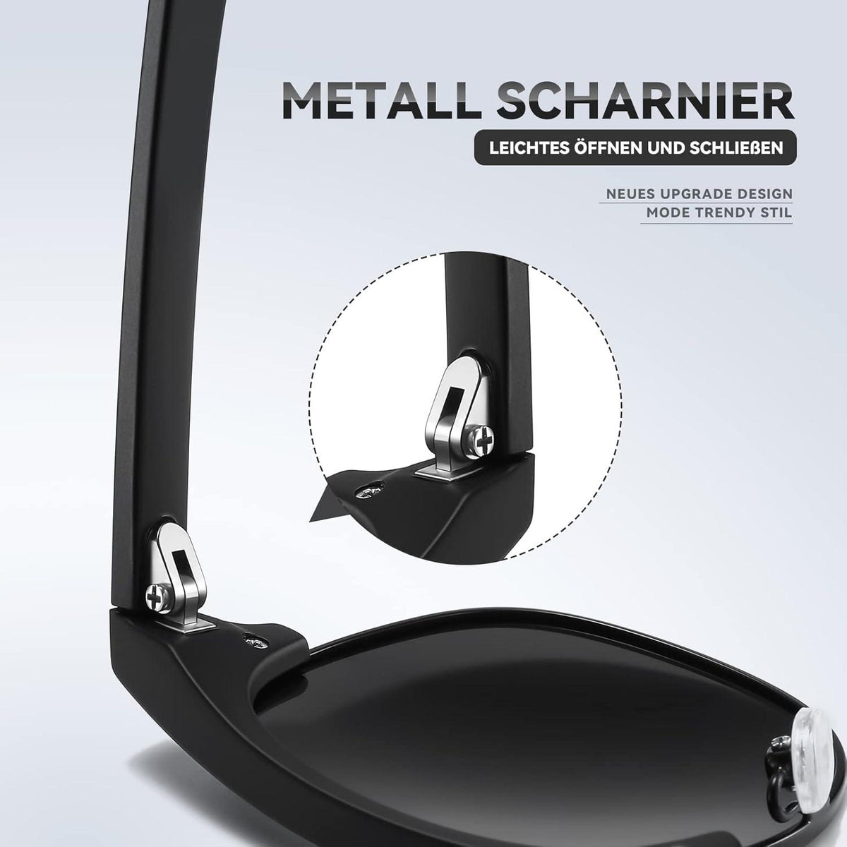 Polarisierte Vintage Rechteck Sonnenbrille UV400 Schutz Metallrahmen Autobrille