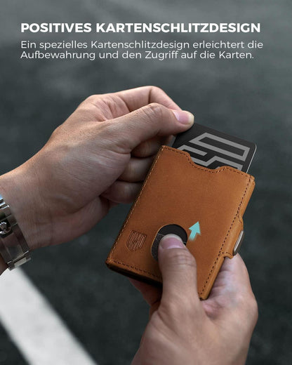 DODENSHA Airtag Mini Geldbörse RFID-Schutz Münzfach Herren