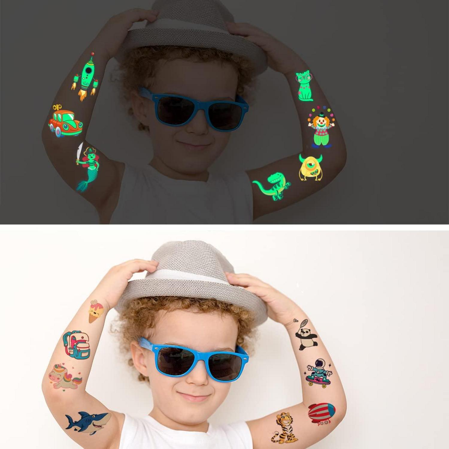 Leuchttattoos Kinder Set Glitzer Hautfreundlich Mitgebsel Magnetischer