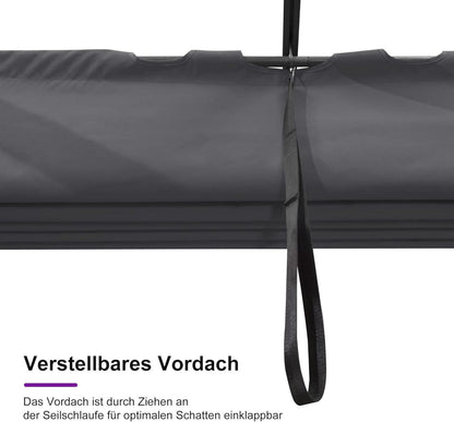 Purple Leaf Pergola 2.8x4m Aluminium Pavillon Garten Grau UV-Schutz