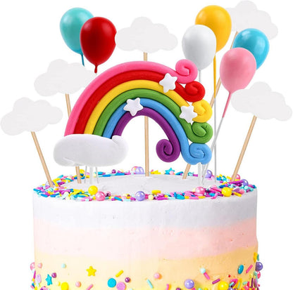 Tortendeko Geburtstag Regenbogen Luftballon Wolke Set