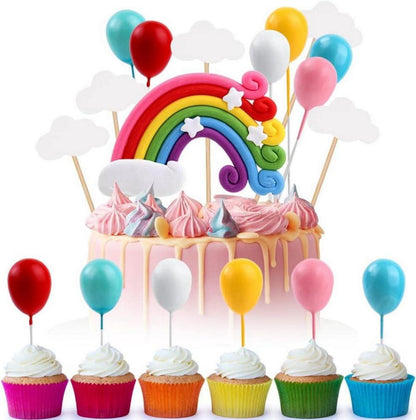 Kuchendeko Geburtstag Regenbogen Wolke Luftballon Set