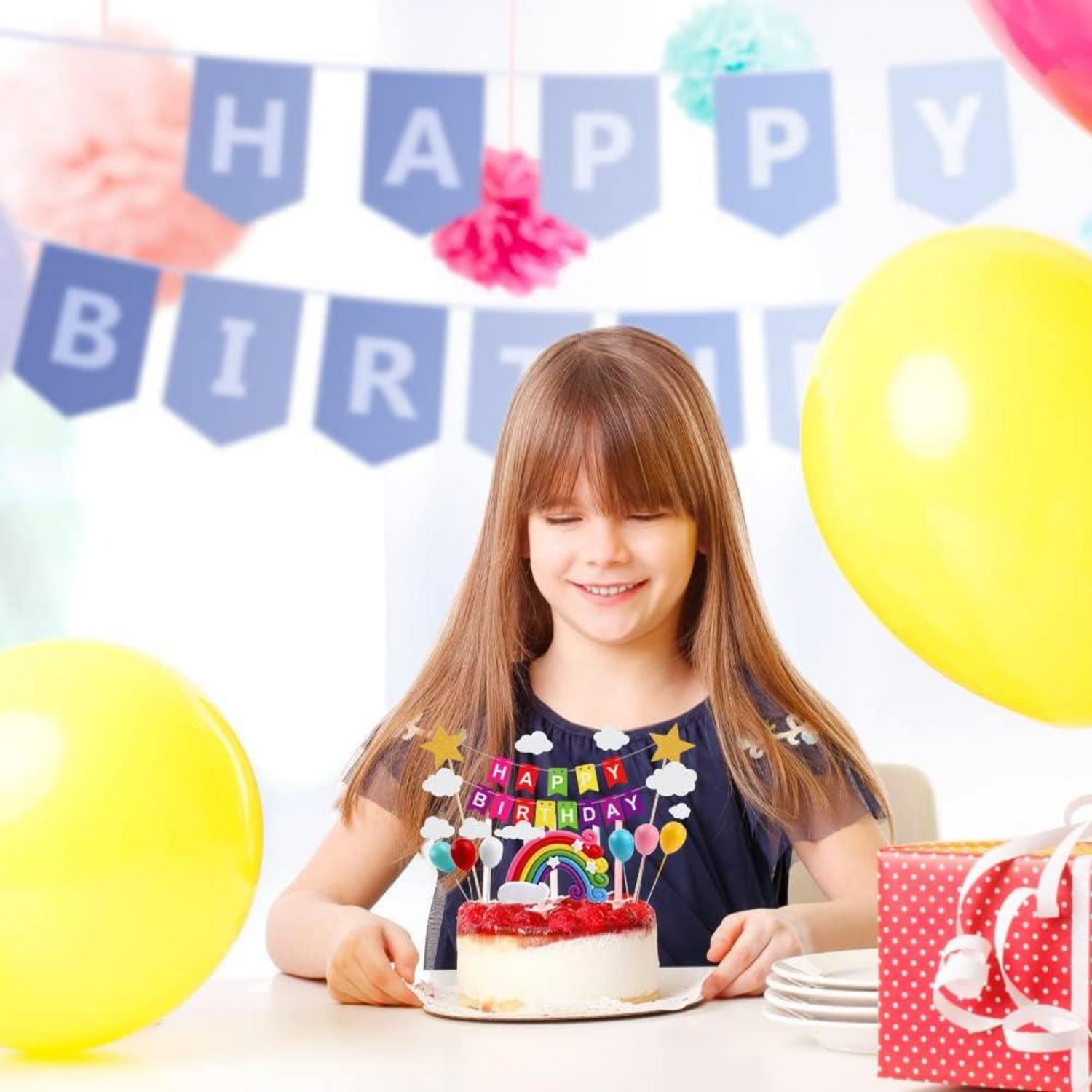 OSDUE Einhorn Tortendeko Set für Geburtstag Regenbogen Kuchen Topper Kinder