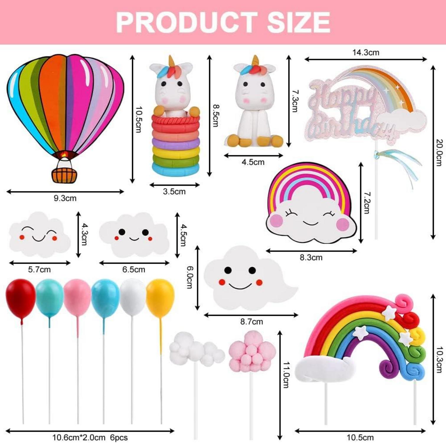Einhorn Tortendeko Geburtstag Set Kuchen Topper Regenbogen