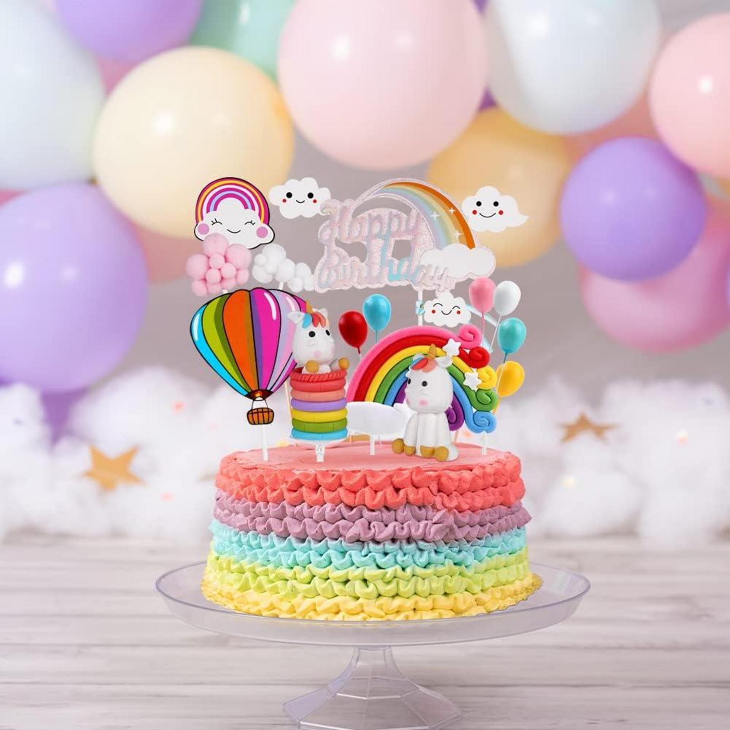 Einhorn Tortendeko Set Geburtstag Kuchendeko Happy Birthday Wolke