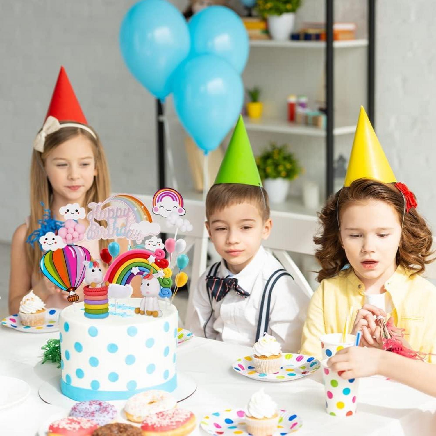 Einhorn Tortendeko Set Geburtstag Kuchendeko Happy Birthday Regenbogen Wolke