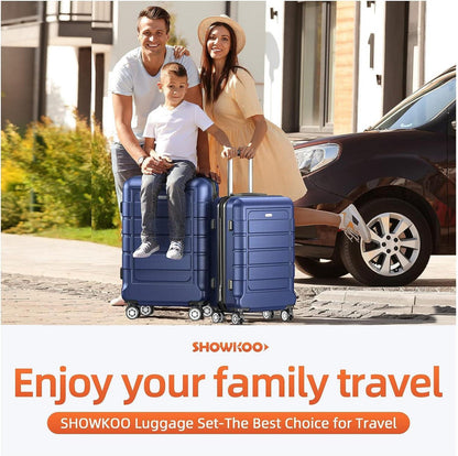 SHOWKOO Mittelgroßer Hartschalenkoffer ABS+PC Leicht 4