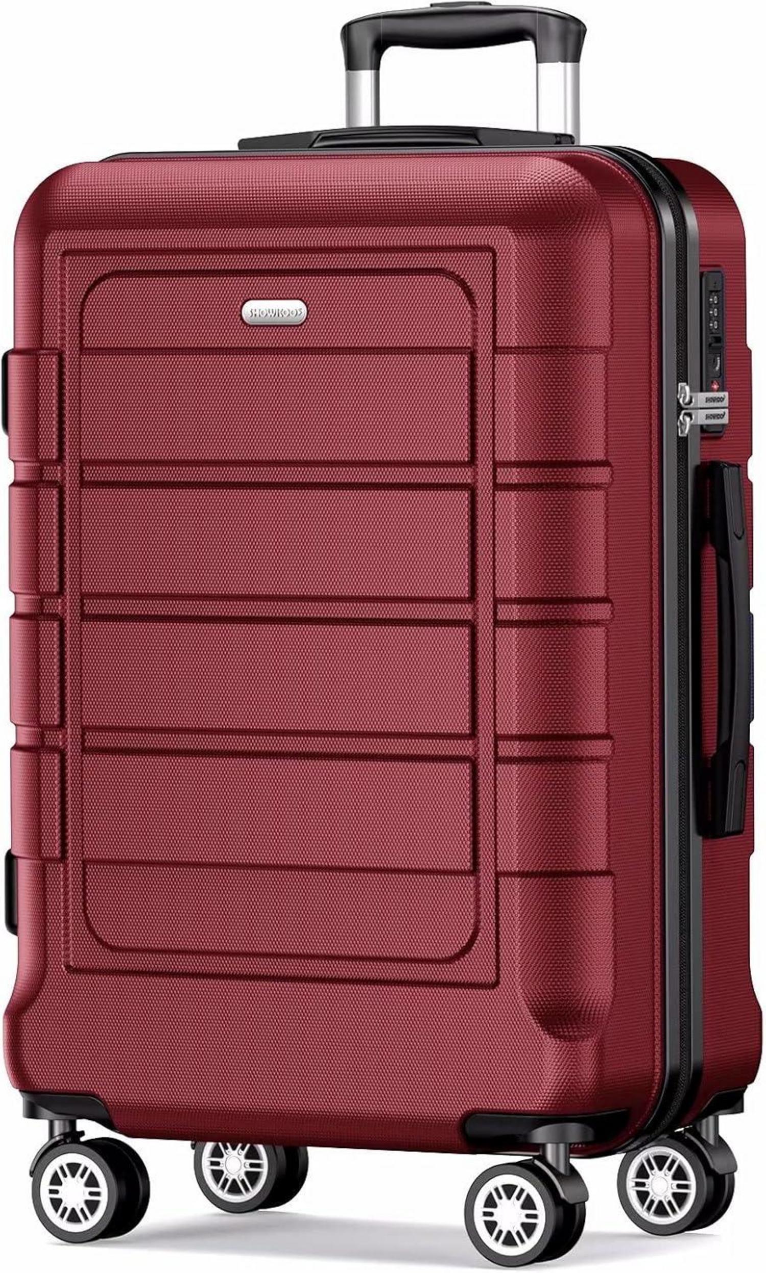 SHOWKOO ABS+PC Großer Koffer Hartschale Leicht XL Rot