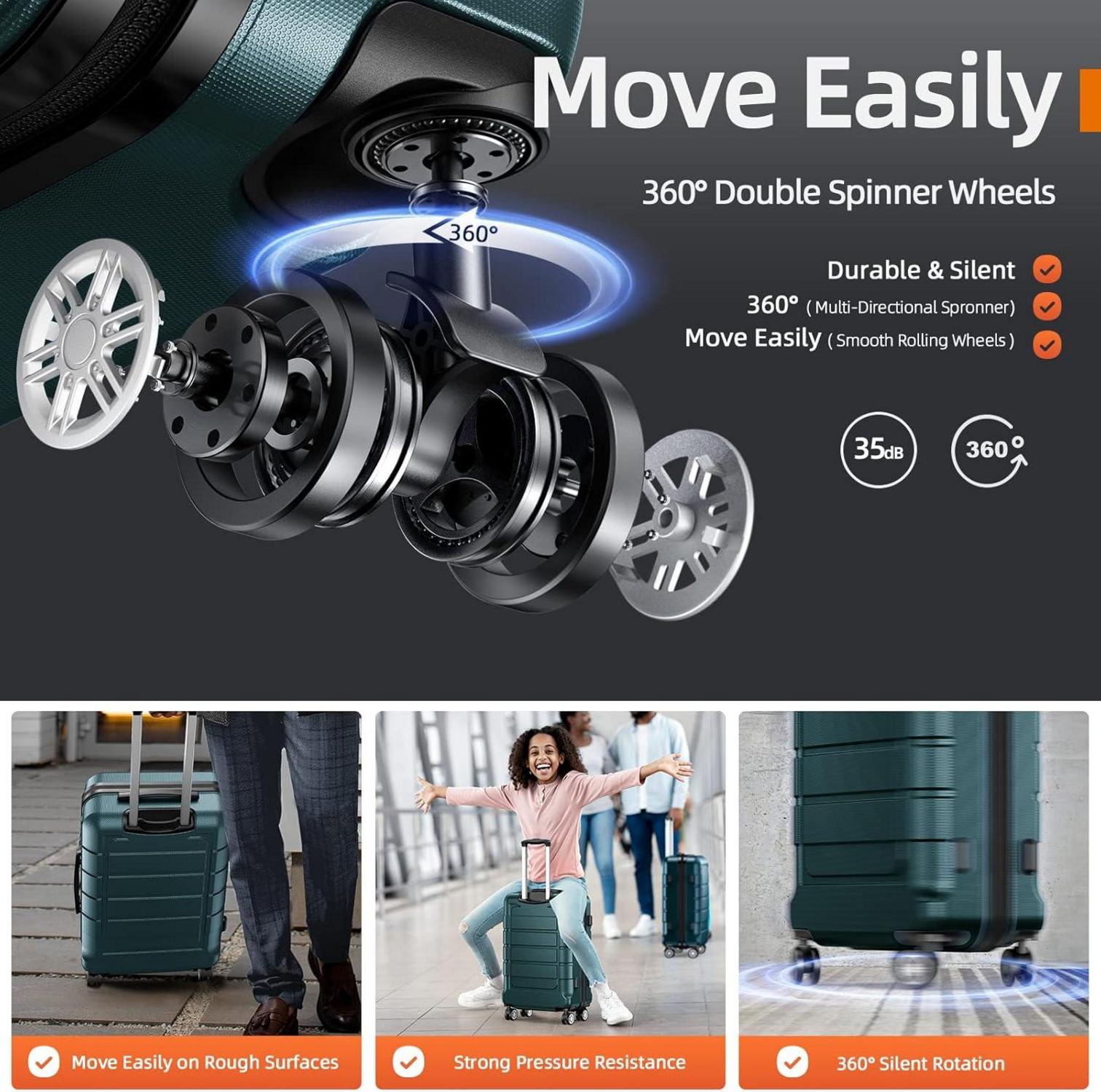 SHOWKOO Koffer Mittelgroß Hartschale ABS+PC Erweiterbar TSA-Schloss