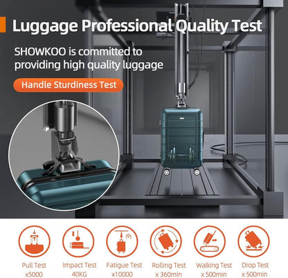 SHOWKOO Mittelgroßer Koffer ABS+PC Hartschale Leicht TSA 4 Rollen L 65cm